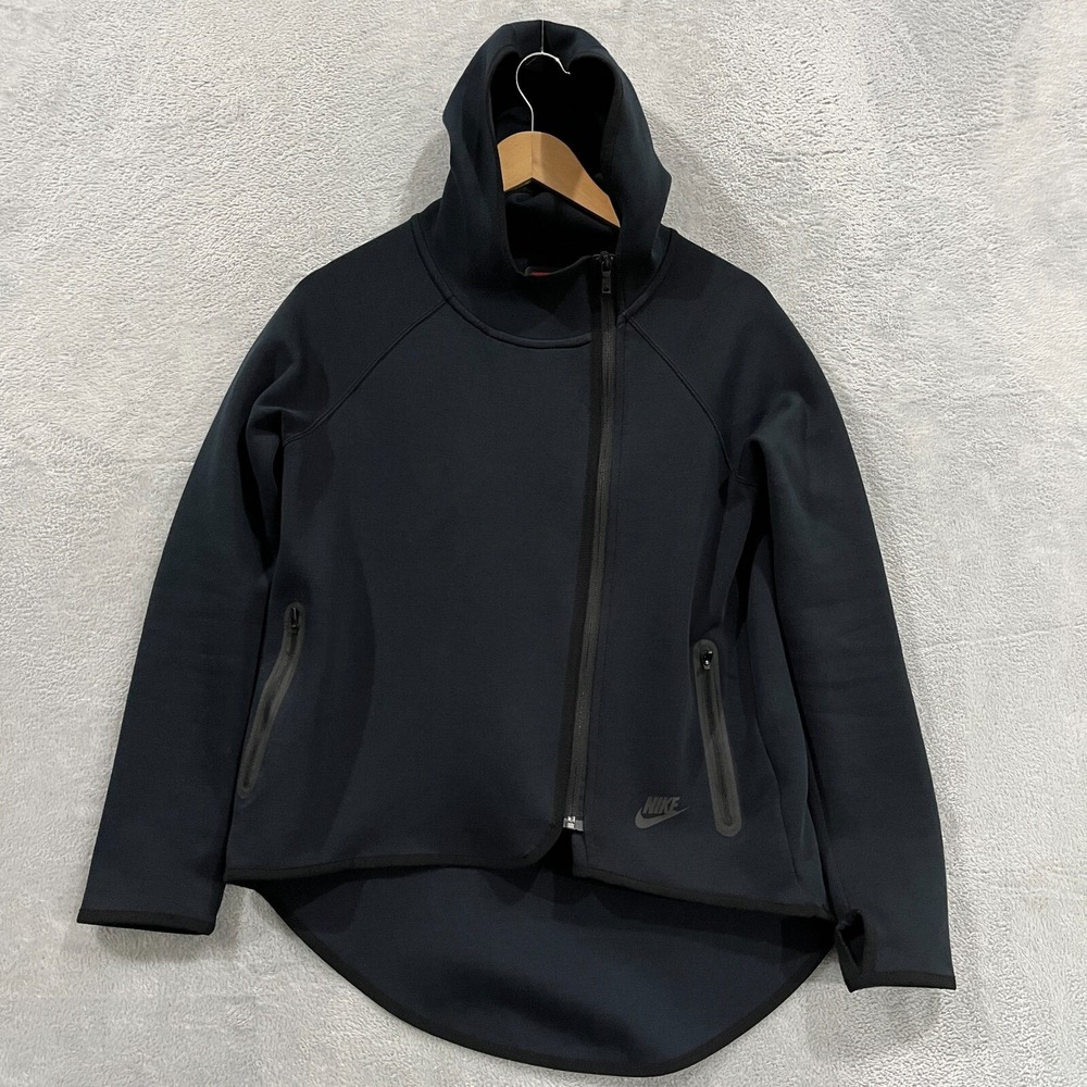 Nike Tech Hoodie Womens Black XS Fleece Training Full-Zip 545693-010 Y2K